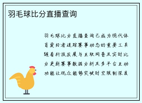 羽毛球比分直播查询